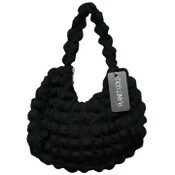 Wholesale - BLACK QUILTED HOBO HANDBAG W/TOP ZIPPER C/P 12